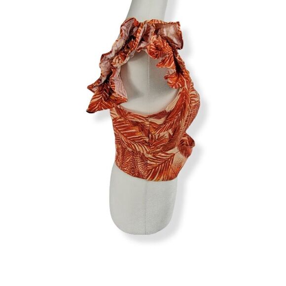 INC  Floral Linen Blend Top LArge - Picture 2 of 5